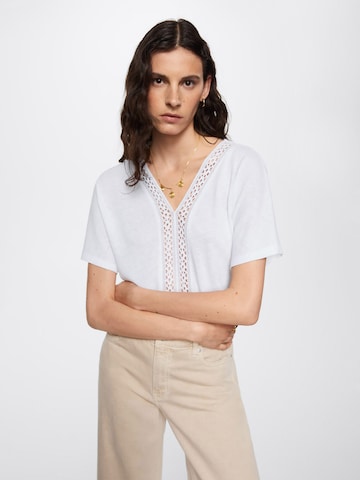 T-shirt 'BOHO' MANGO en blanc : devant