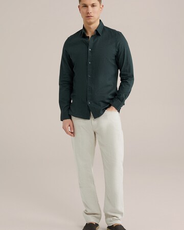 WE Fashion Slim Fit Skjorte i grøn