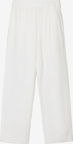 Bershka Wide Leg Housut värissä valkoinen: etupuoli