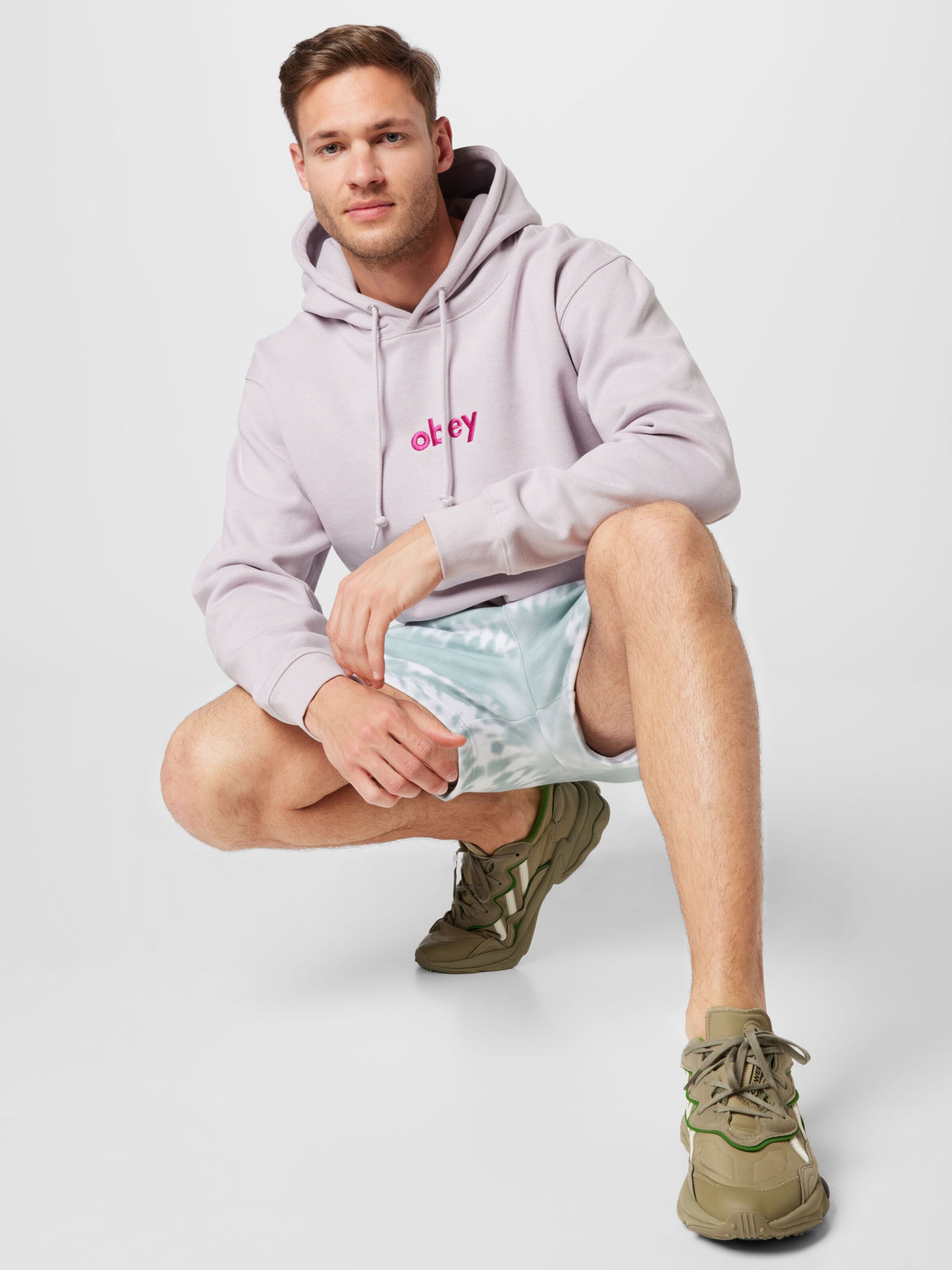 Männer Sweat Obey Sweatshirt 'Lowercase' in Lila, Pastelllila - DV39062 Männer Sweat Obey Sweatshirt 'Lowercase' in Lila, Pastelllila - DV39062