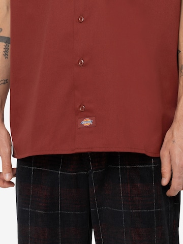 DICKIES Comfort fit Button Up Shirt 'WORK' in Red