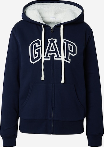 GAP - Sudadera con cremallera en azul: frente