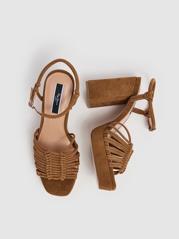 Pepe Jeans Strap Sandals 'Lenny Life' in Brown