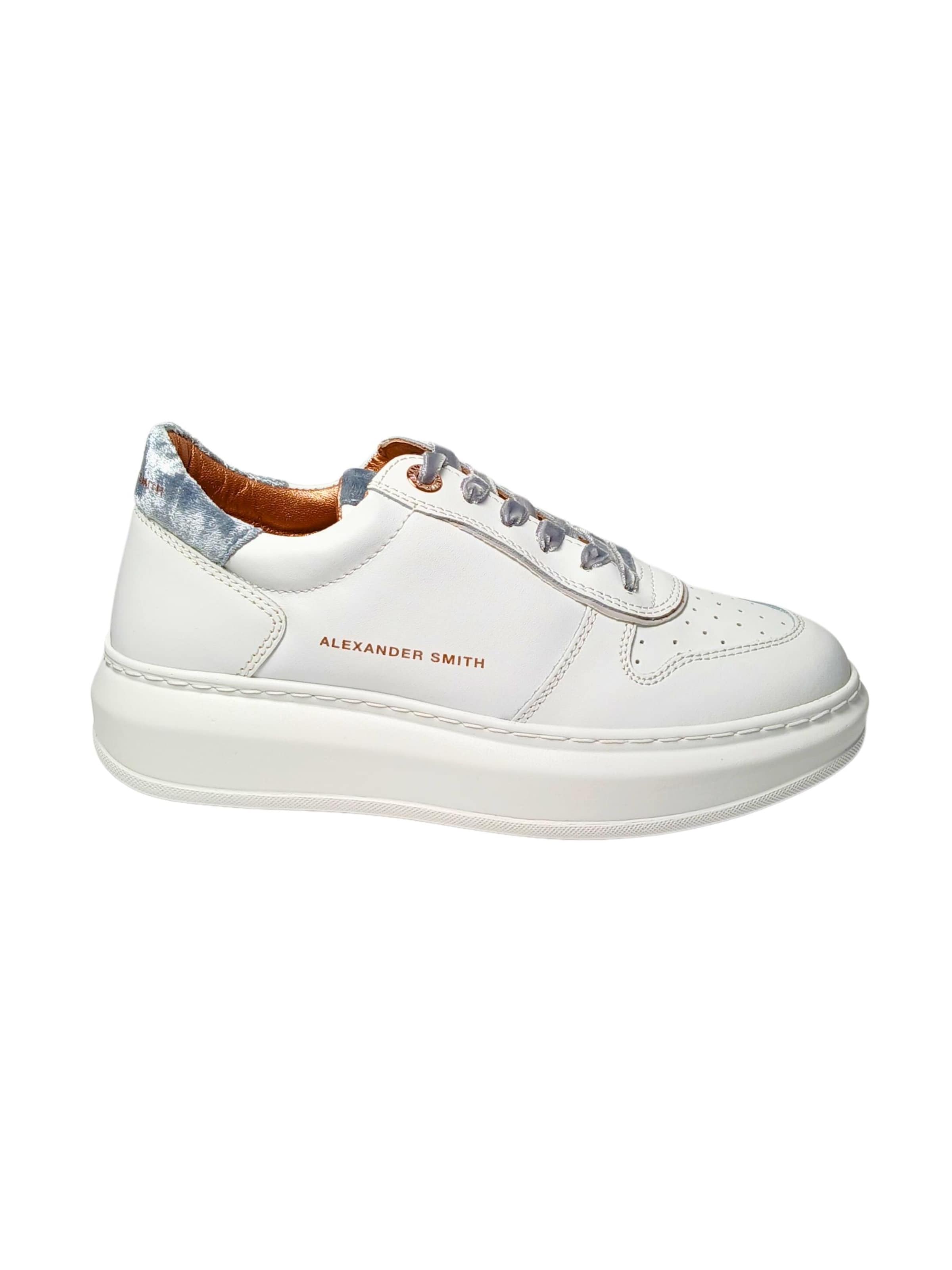 Alexander Smith Platform trainers in White: front