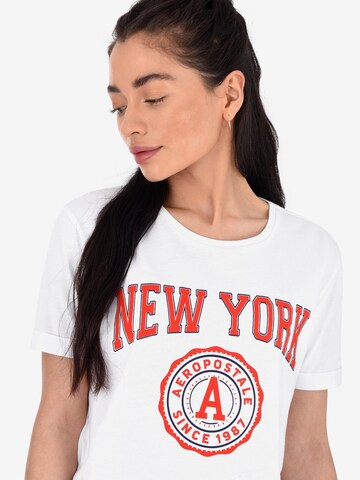 AÉROPOSTALE Тениска 'New York' в бяло