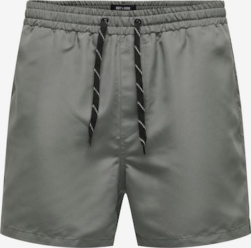 Shorts de bain 'Ted' Only & Sons en gris : devant