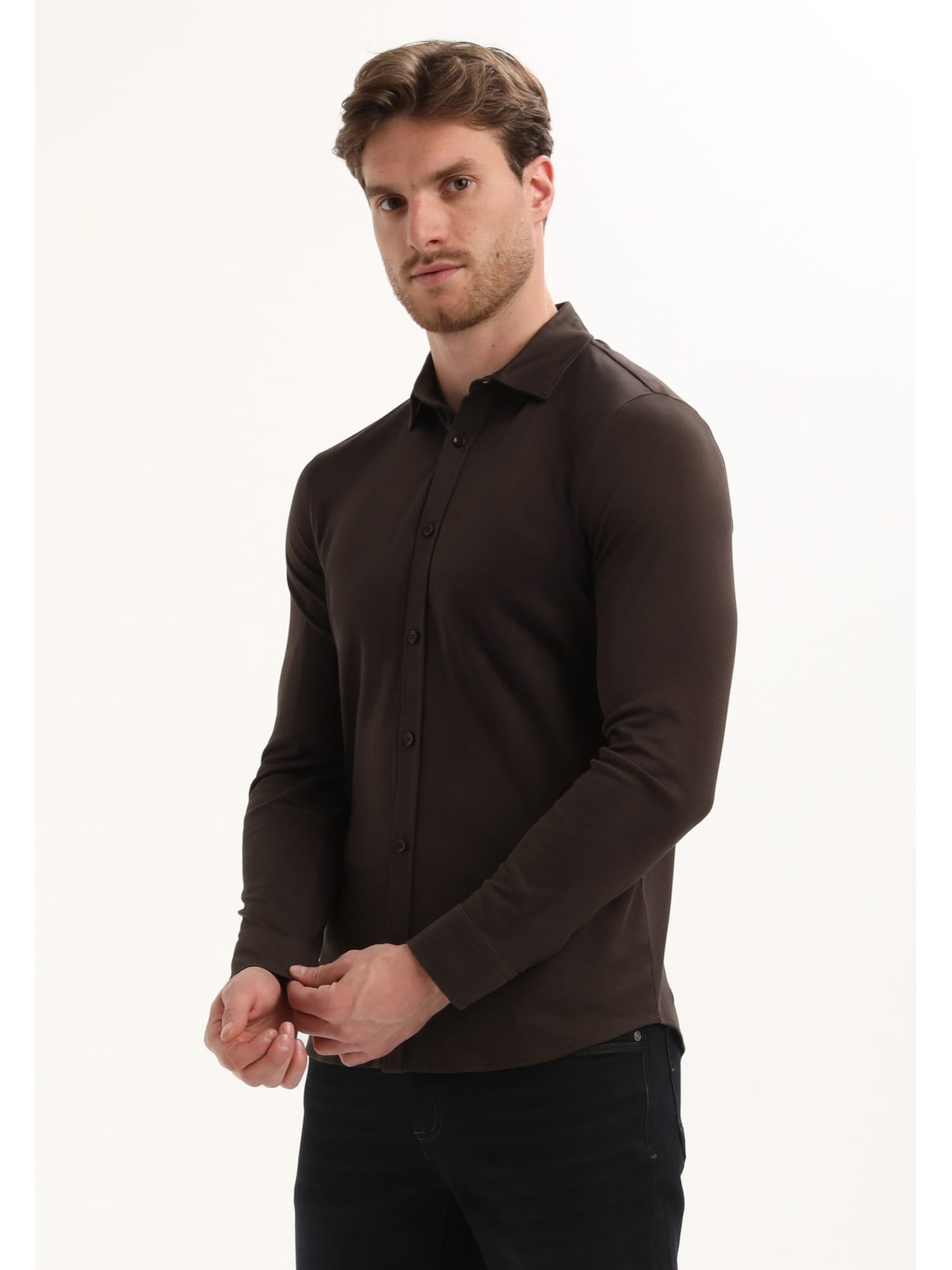 Gabbiano Comfort fit Overhemd in Bruin