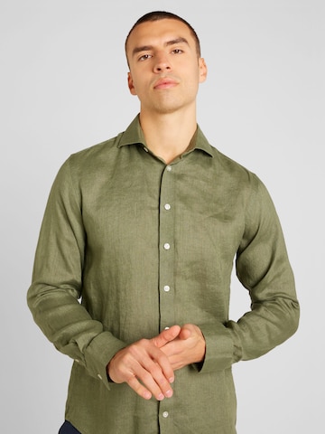 Bruun & Stengade Slim fit Button Up Shirt 'Perth' in Green