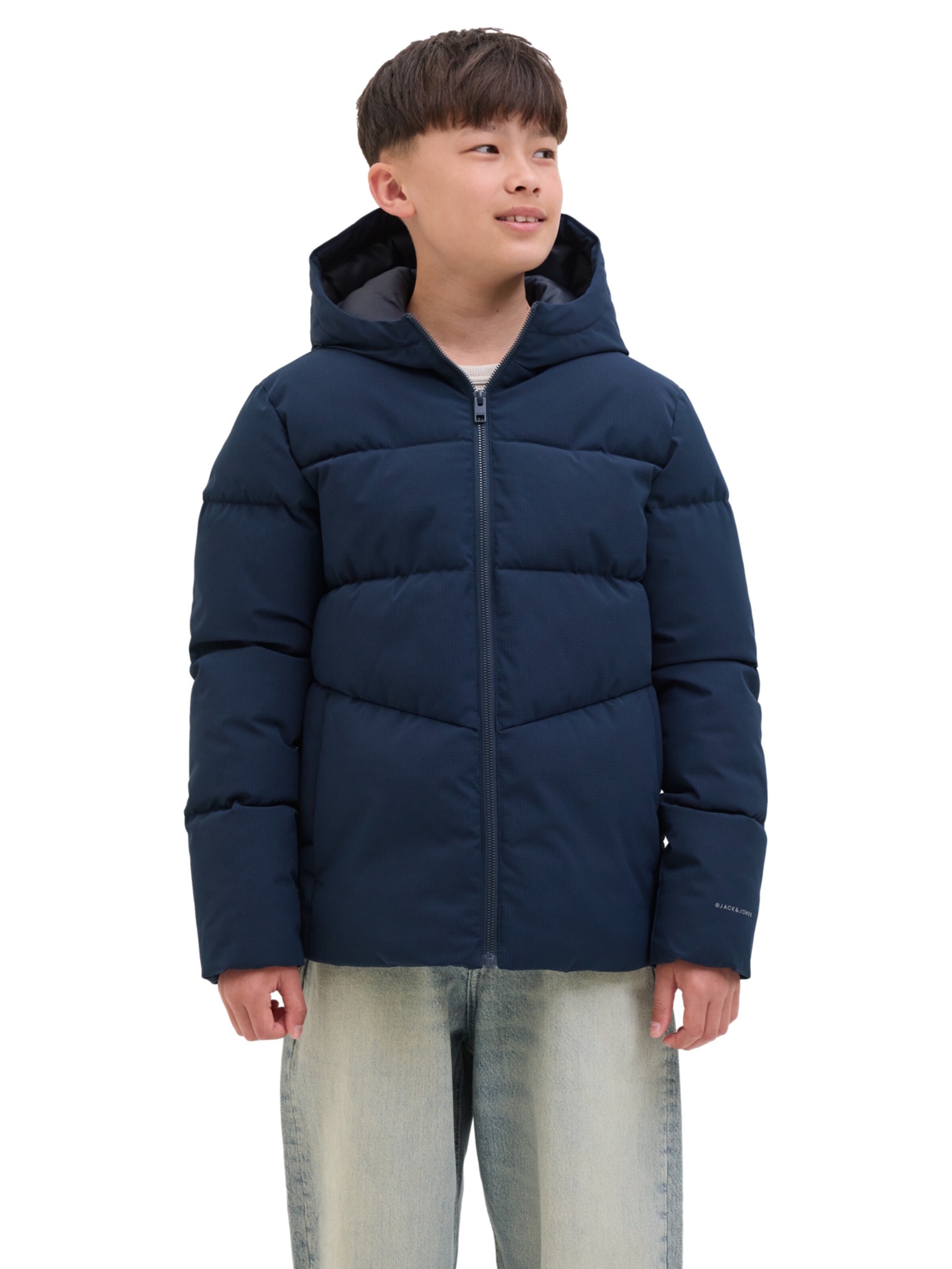 Veste d’hiver 'Global' Jack & Jones Junior en bleu : devant