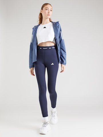 ADIDAS PERFORMANCE Skinny Workout Pants in Blue