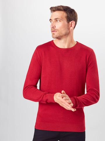 raudona TOM TAILOR Standartinis modelis Megztinis: priekis