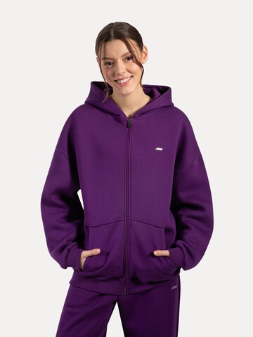 Smilodox Lyanna Basic Zipper Hoodie in Lila: Vorderseite