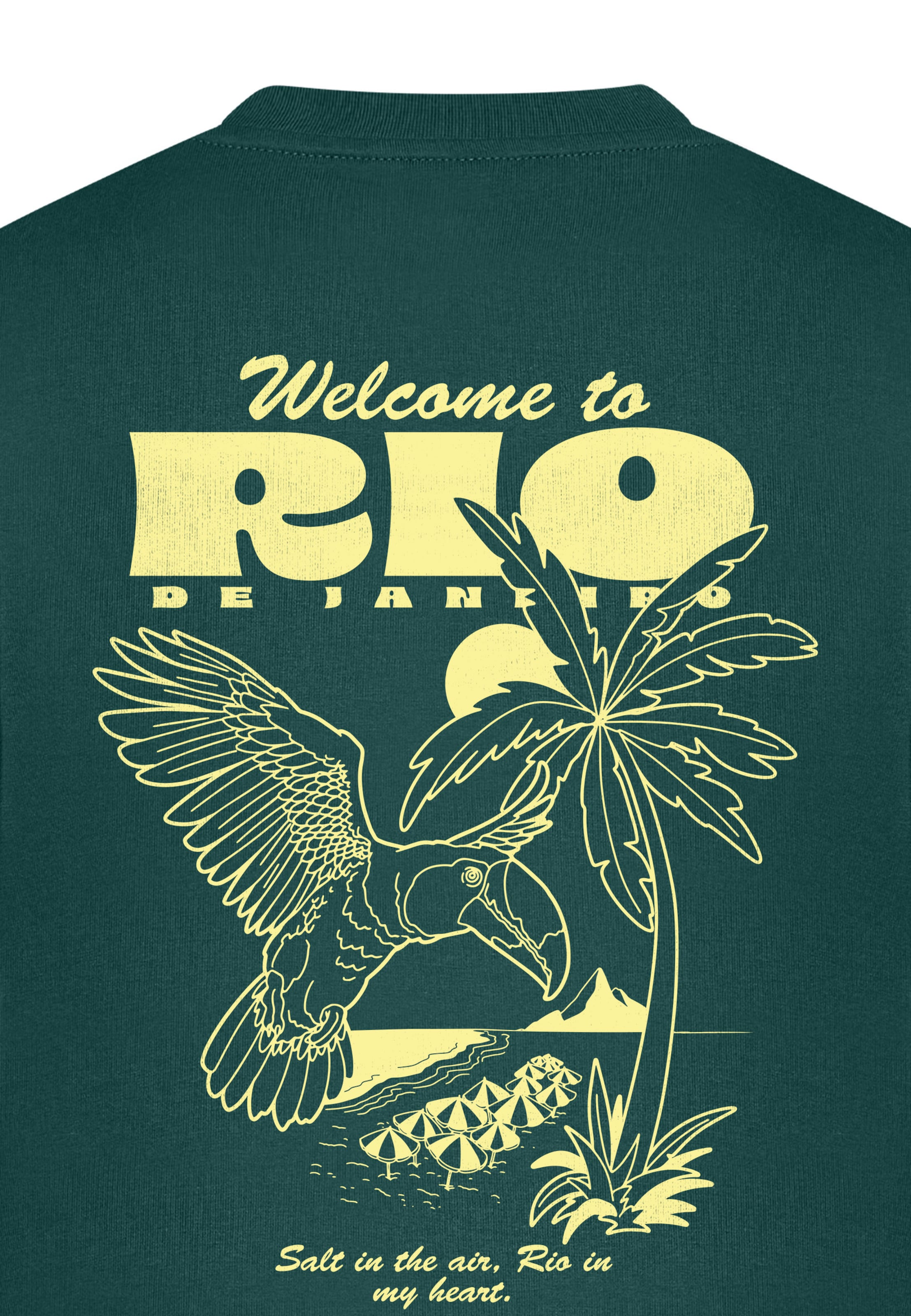 T-Shirt 'Welcome to Rio' Mister Tee en vert