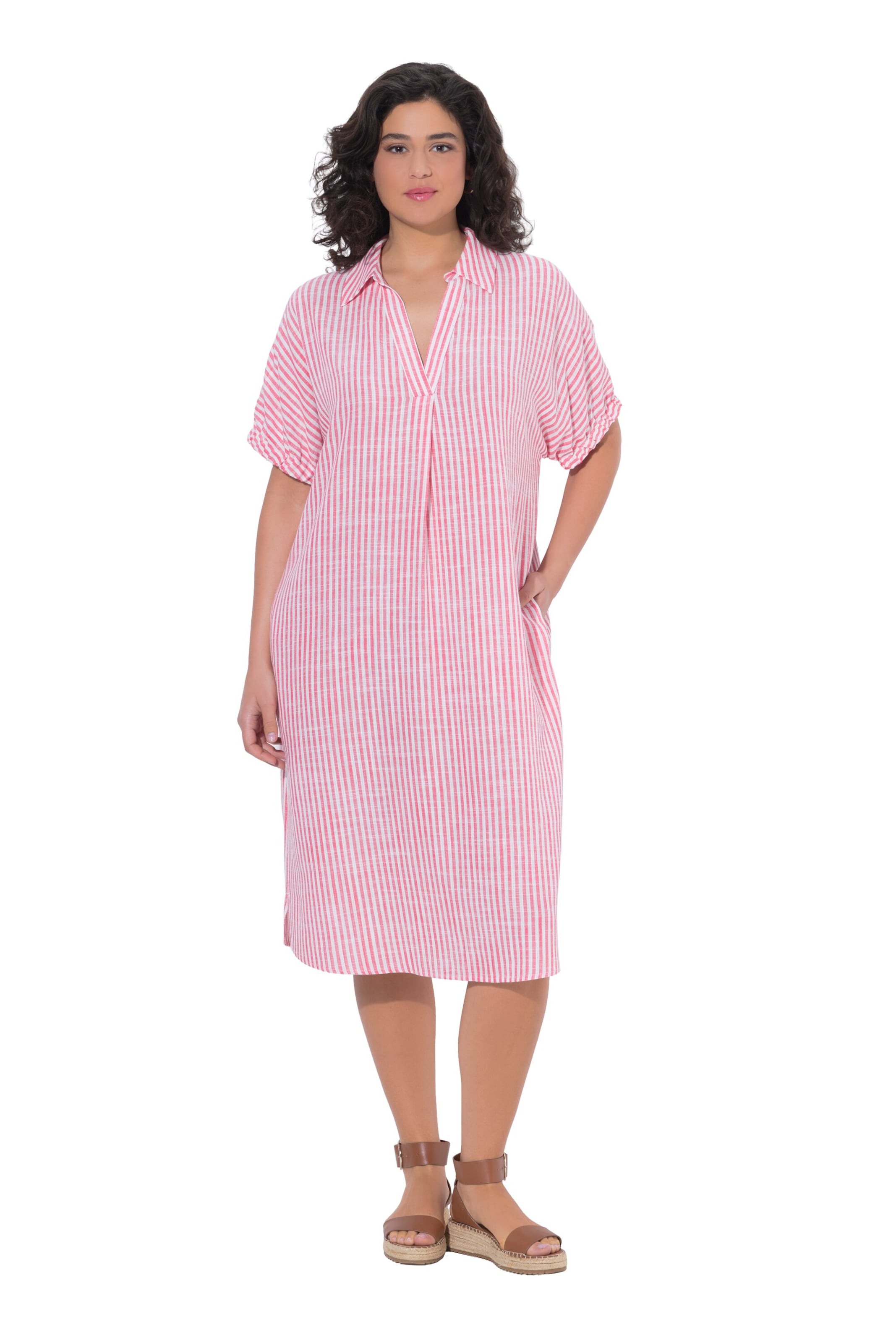 Ulla Popken Jurk in Roze: voorkant