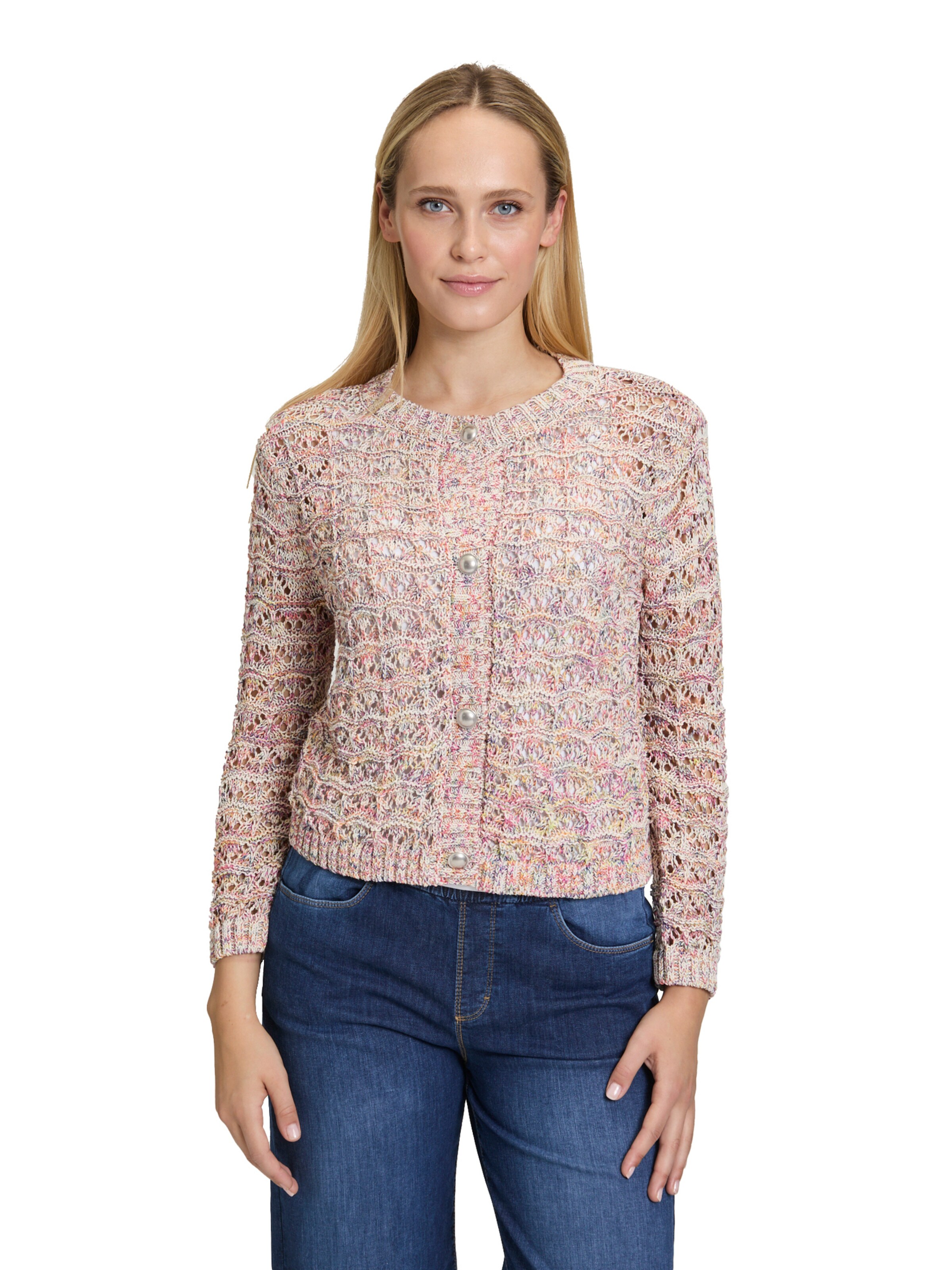 Cartoon Gebreid vest in Wit: voorkant