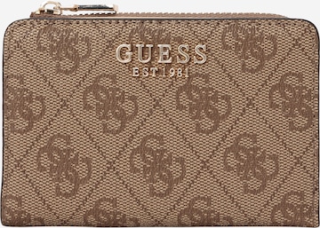 Porte-monnaies 'LAUREL II SLG ZIP ARND CRD CSE' GUESS en marron : devant