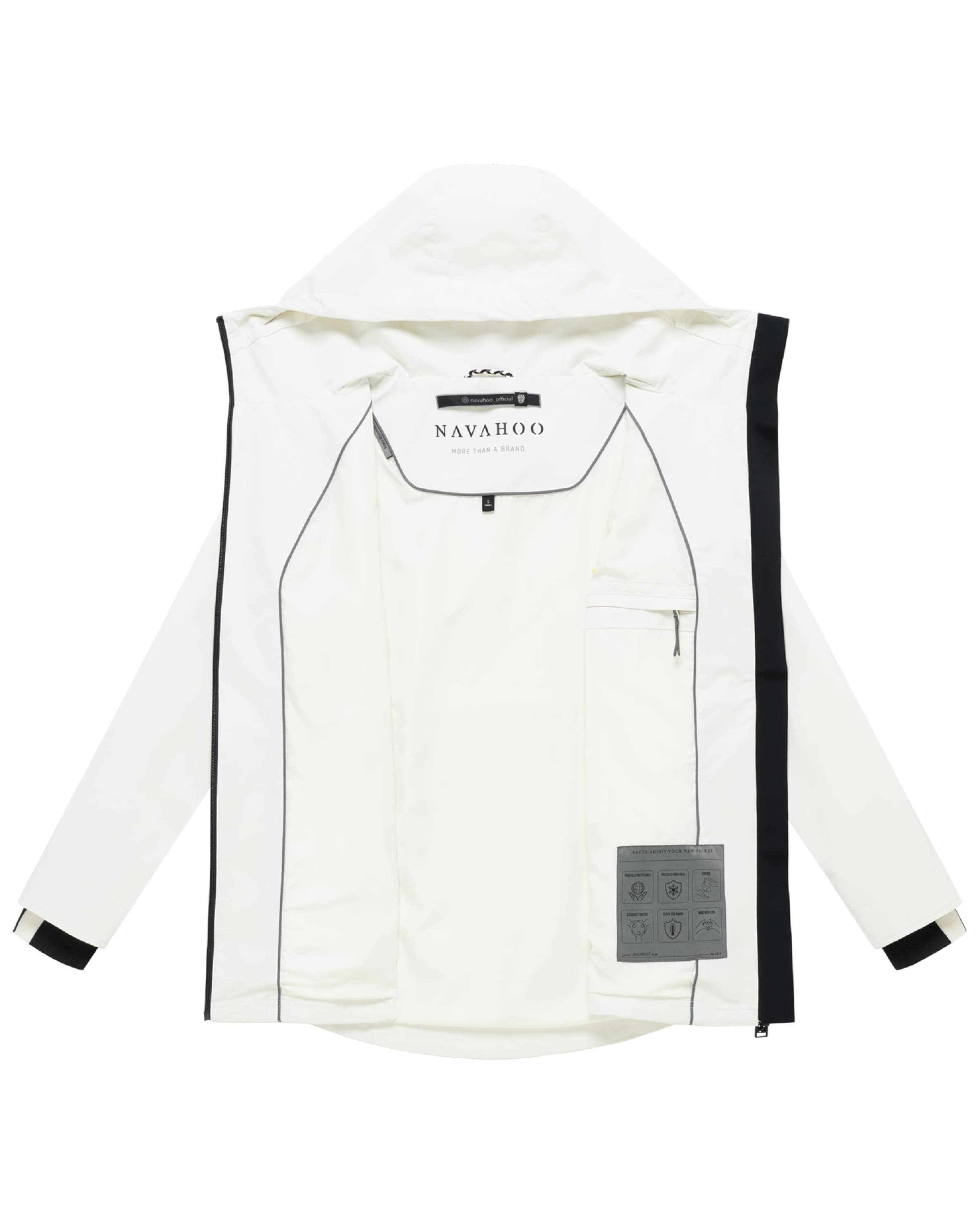 NAVAHOO Between-seasons parka 'Blumentanz 14' in White