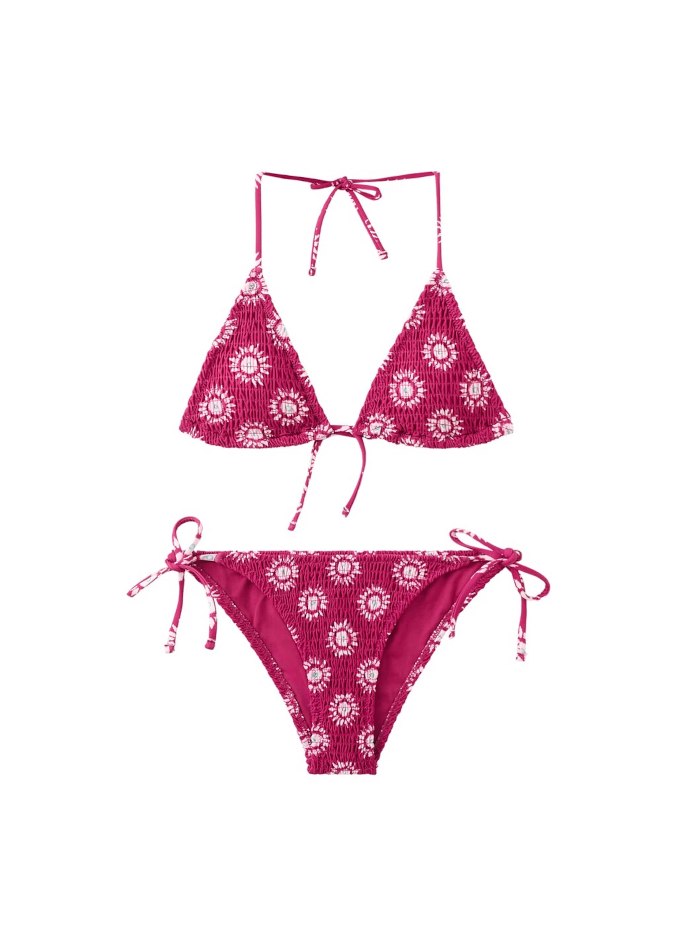 MANGO TEEN Triangle Bikini 'Sol' in Pink: front
