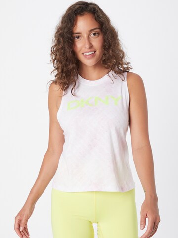 Sport top 'Shibori' de la DKNY Performance pe roz: față