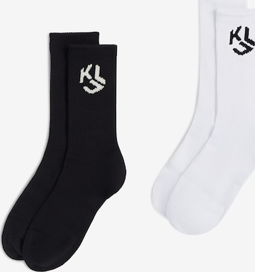 KARL LAGERFELD JEANS Sukat ' Mittellange Socken mit Monogramm – 2er-Set ' värissä valkoinen: etupuoli