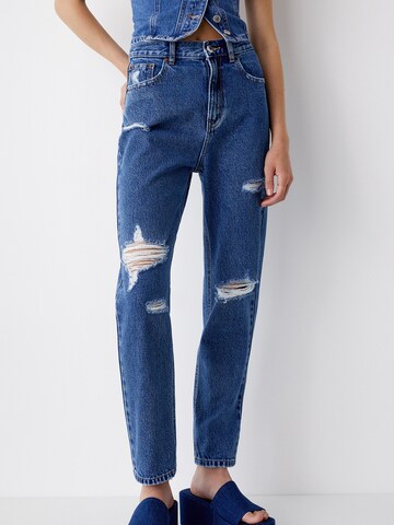 Regular Jeans de la Pull&Bear pe albastru: față