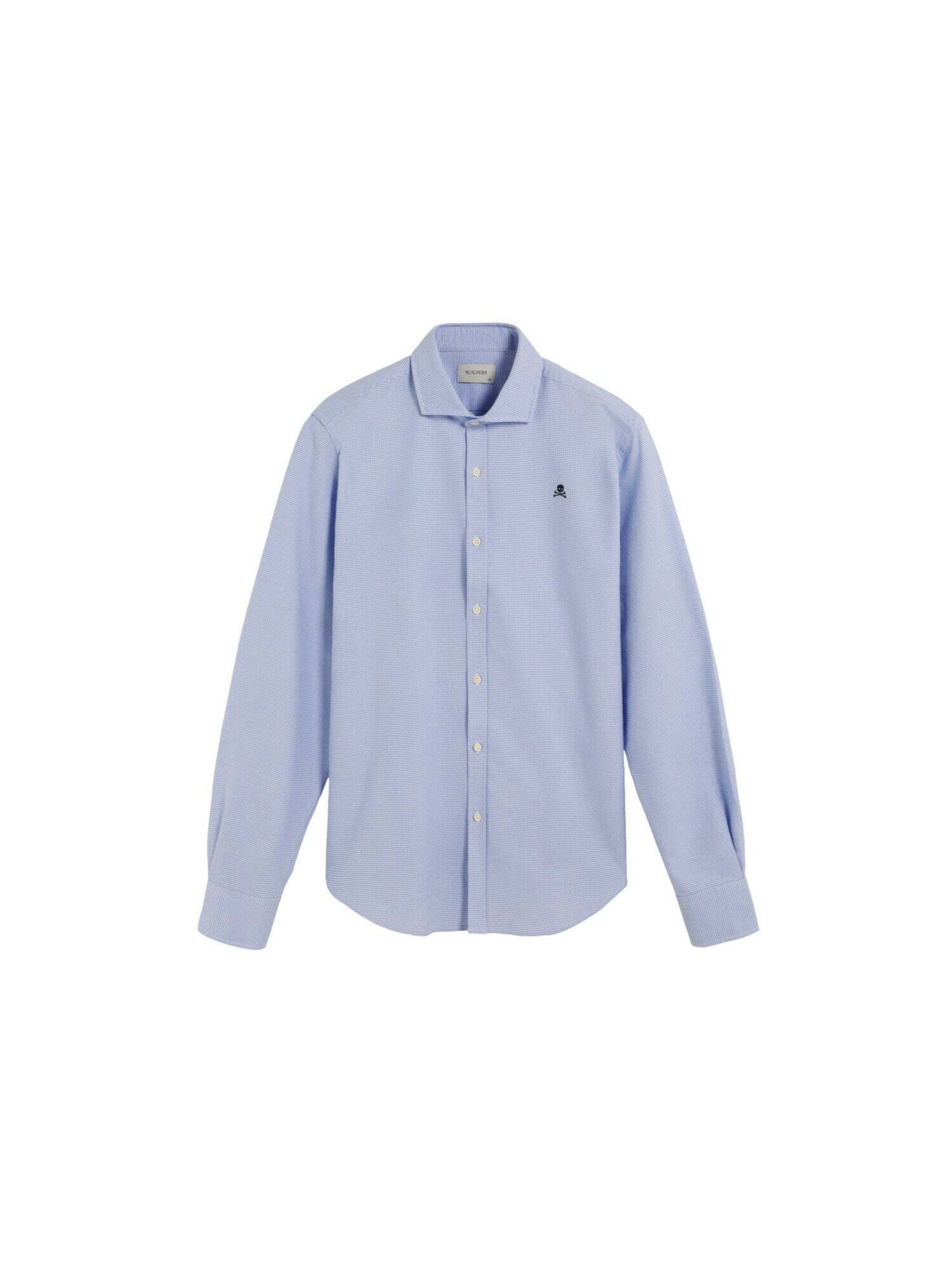 Scalpers Rovný strih Košeľa - Modrá: predná strana