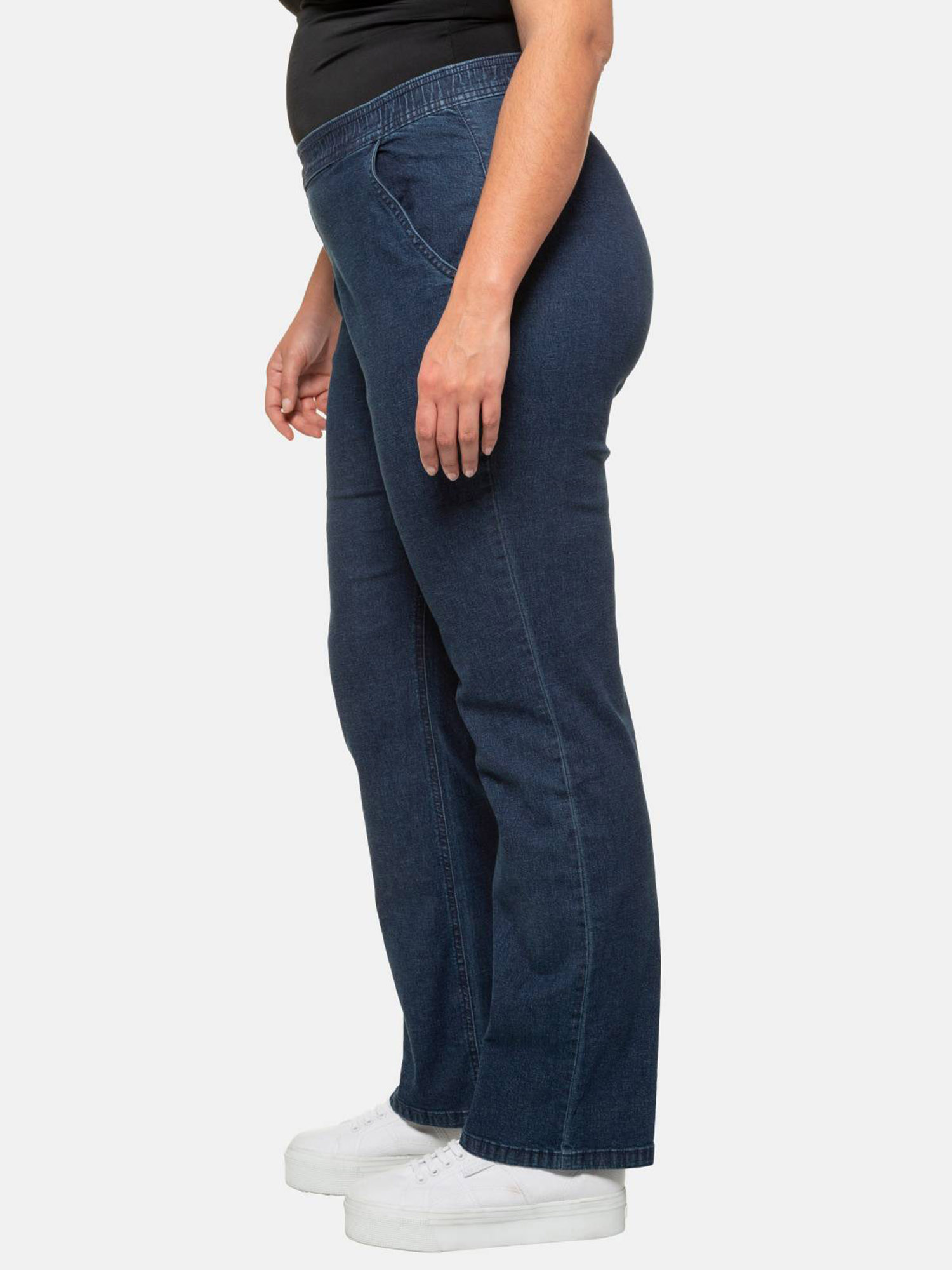 Ulla Popken Damen große Größen Marlene-Jeans, schmal 725332 in Blau 