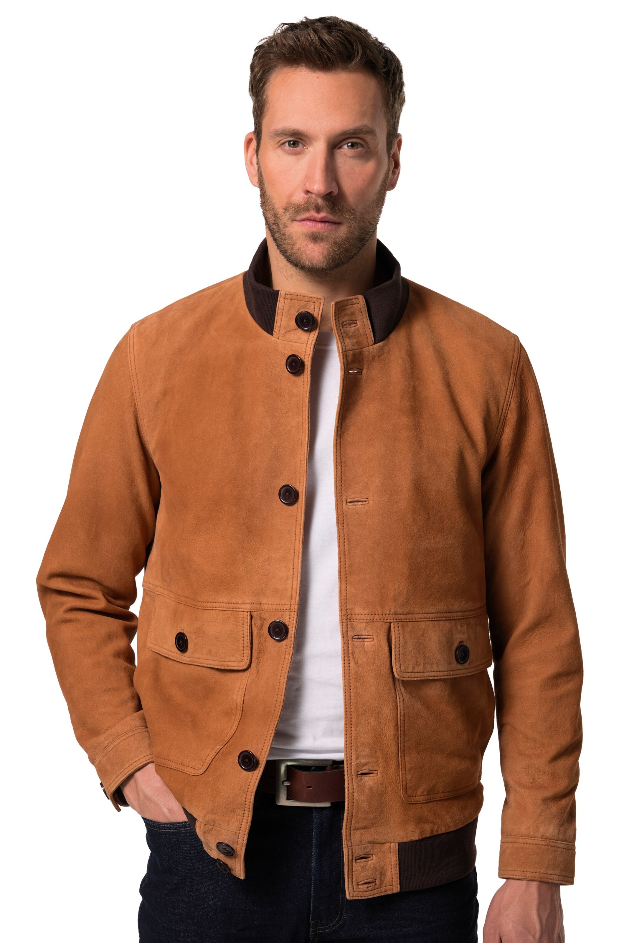 JP1880 Tussenjas in Bruin: voorkant