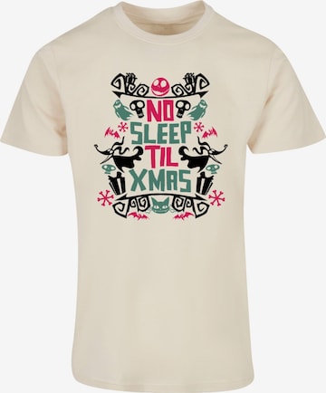 ABSOLUTE CULT T-Shirt 'The Nightmare Before Christmas - No Sleep' in Beige: predná strana