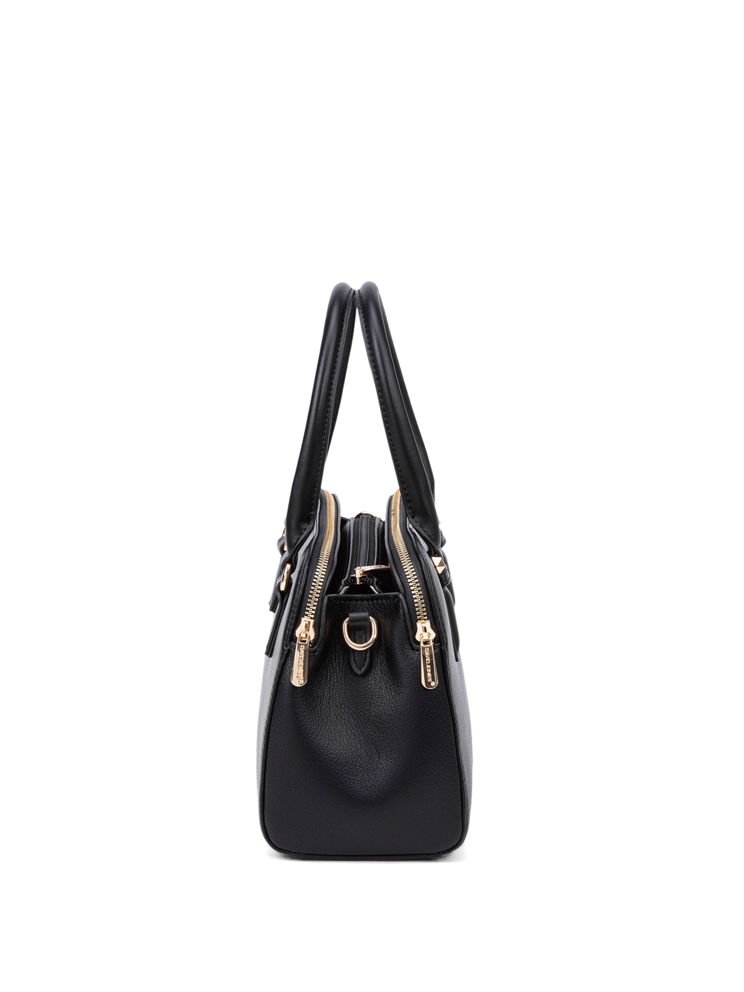 Borsa a mano 'Borsa a Mano Vegan Leather con Zip e Tracolla Rimovibile - David Jones' di David Jones in nero
