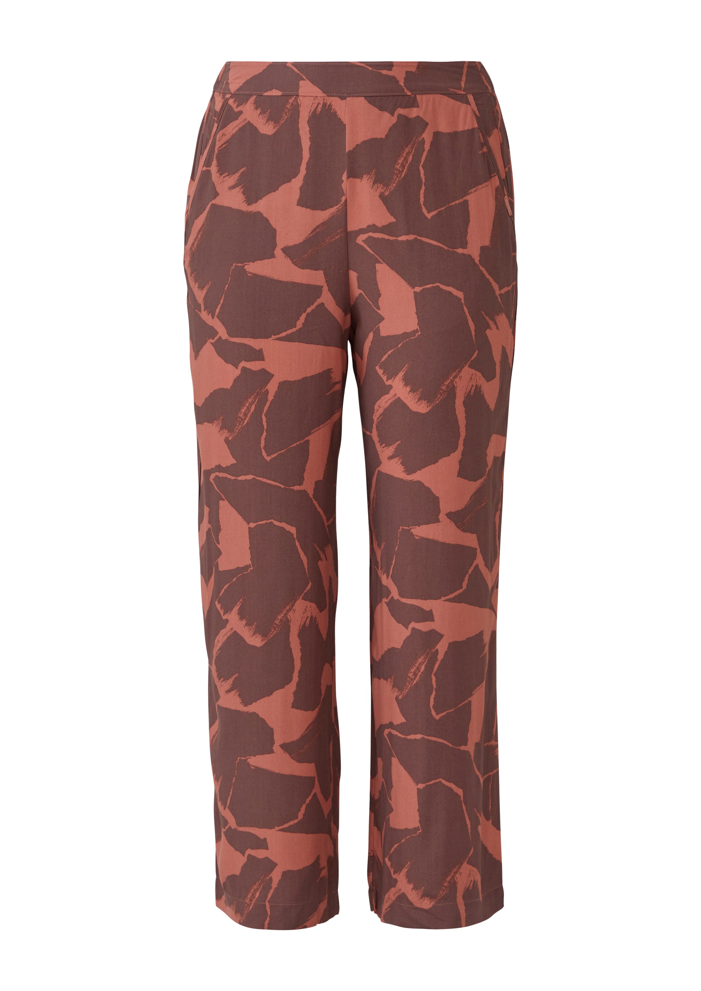 QS Wide leg Broek in Oranje: voorkant