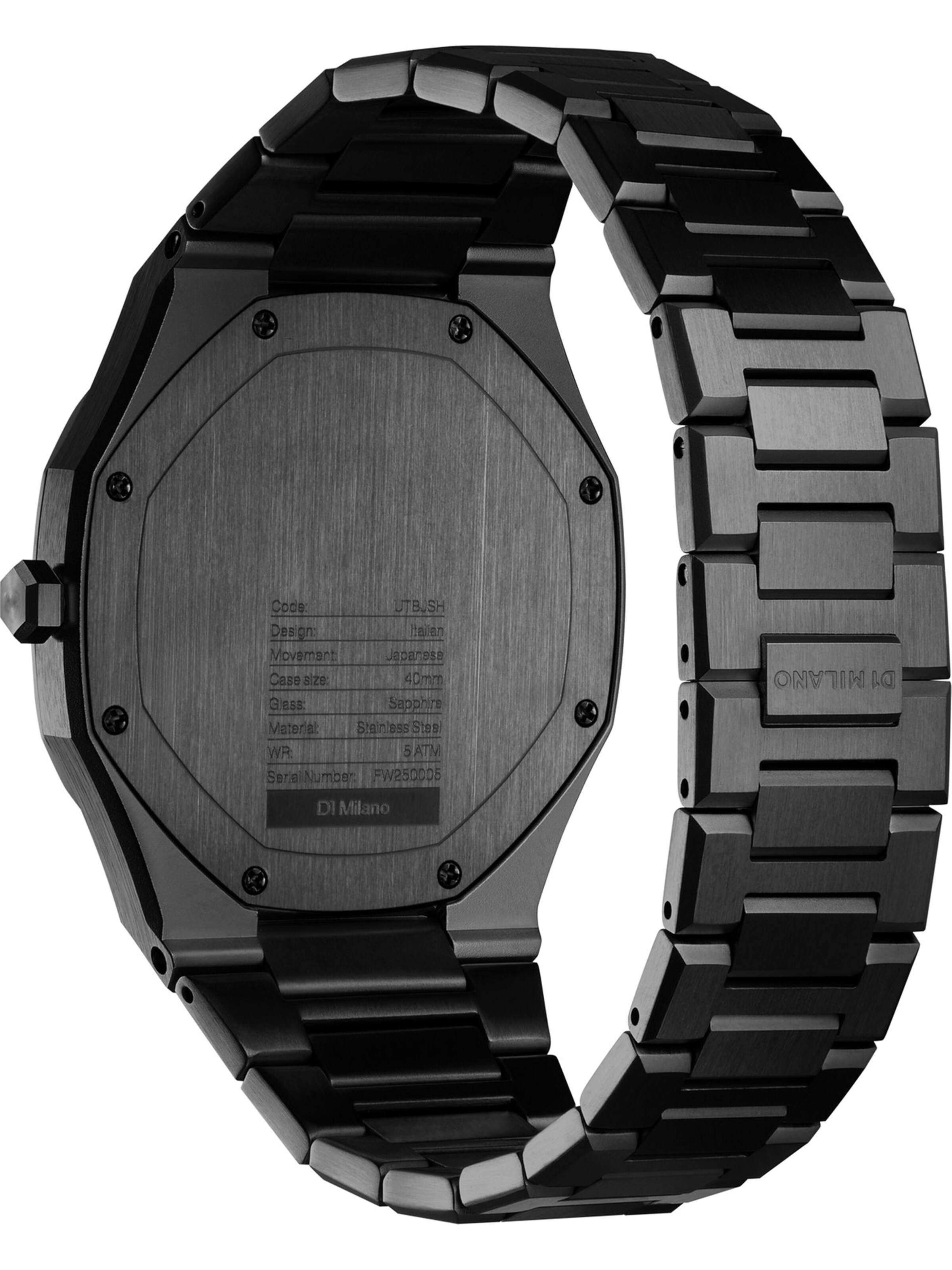 D1 Milano Uhr in Schwarz