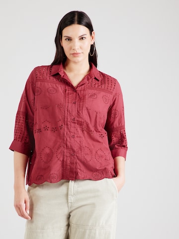 Camicia da donna 'CARSURI' di ONLY Carmakoma in rosso: frontale