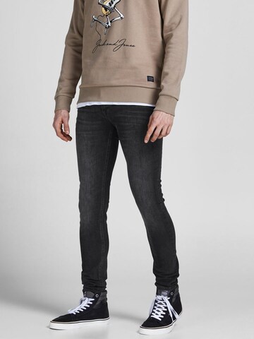 JACK & JONES Skinny Jeans 'Liam' in Zwart: voorkant