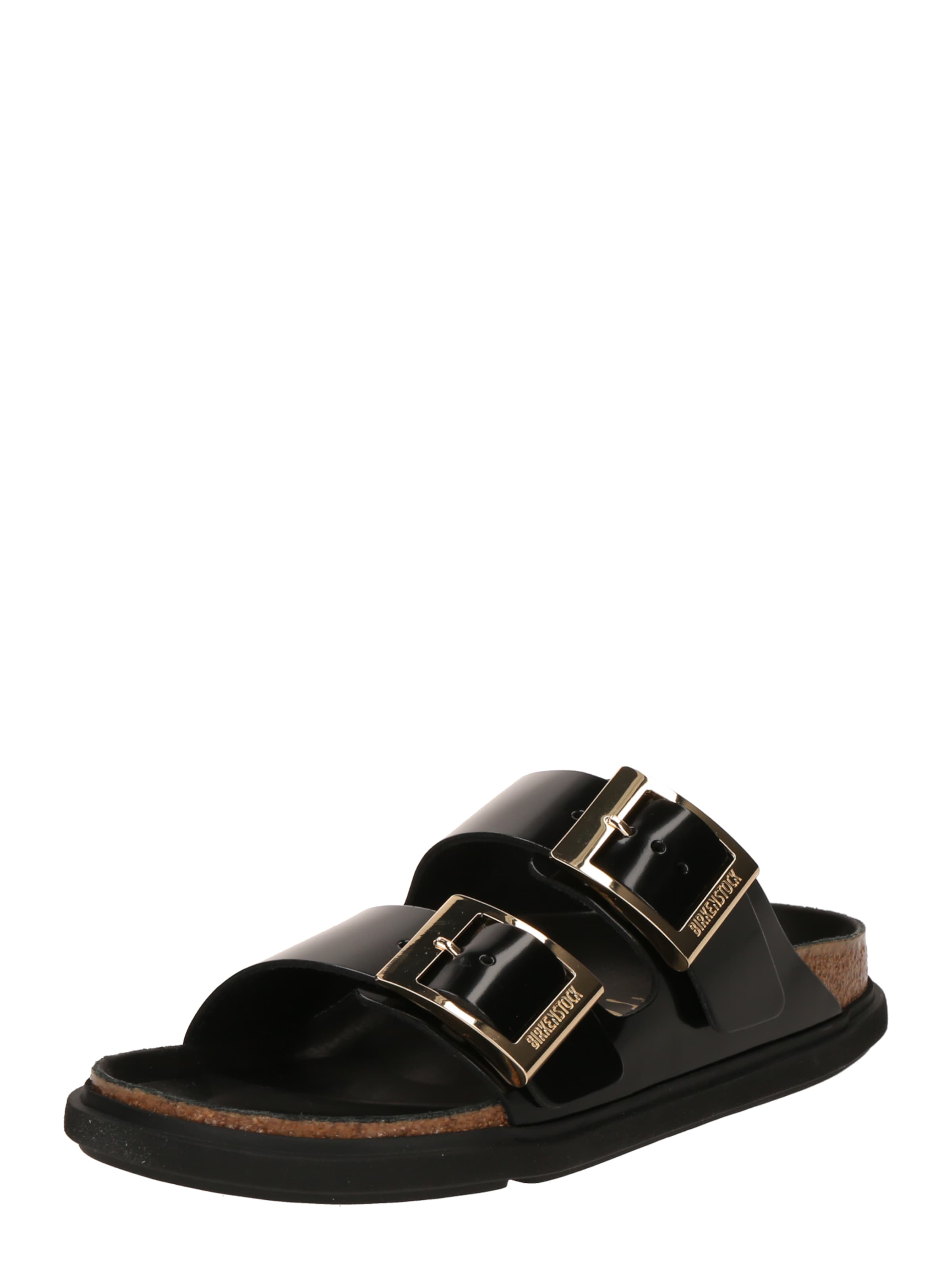 BIRKENSTOCK - Sapato aberto em preto: frente