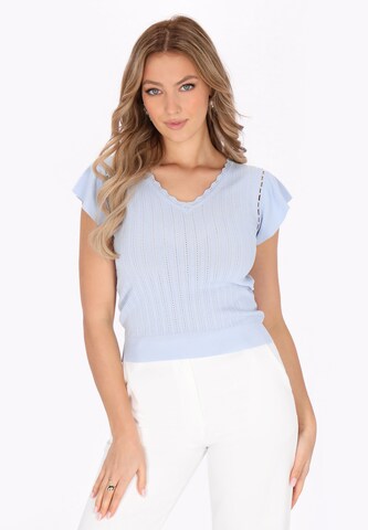 faina - Top en azul: frente