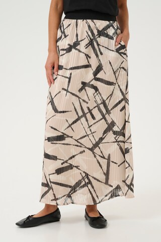 Kaffe Rok 'Archy' in Beige: voorkant