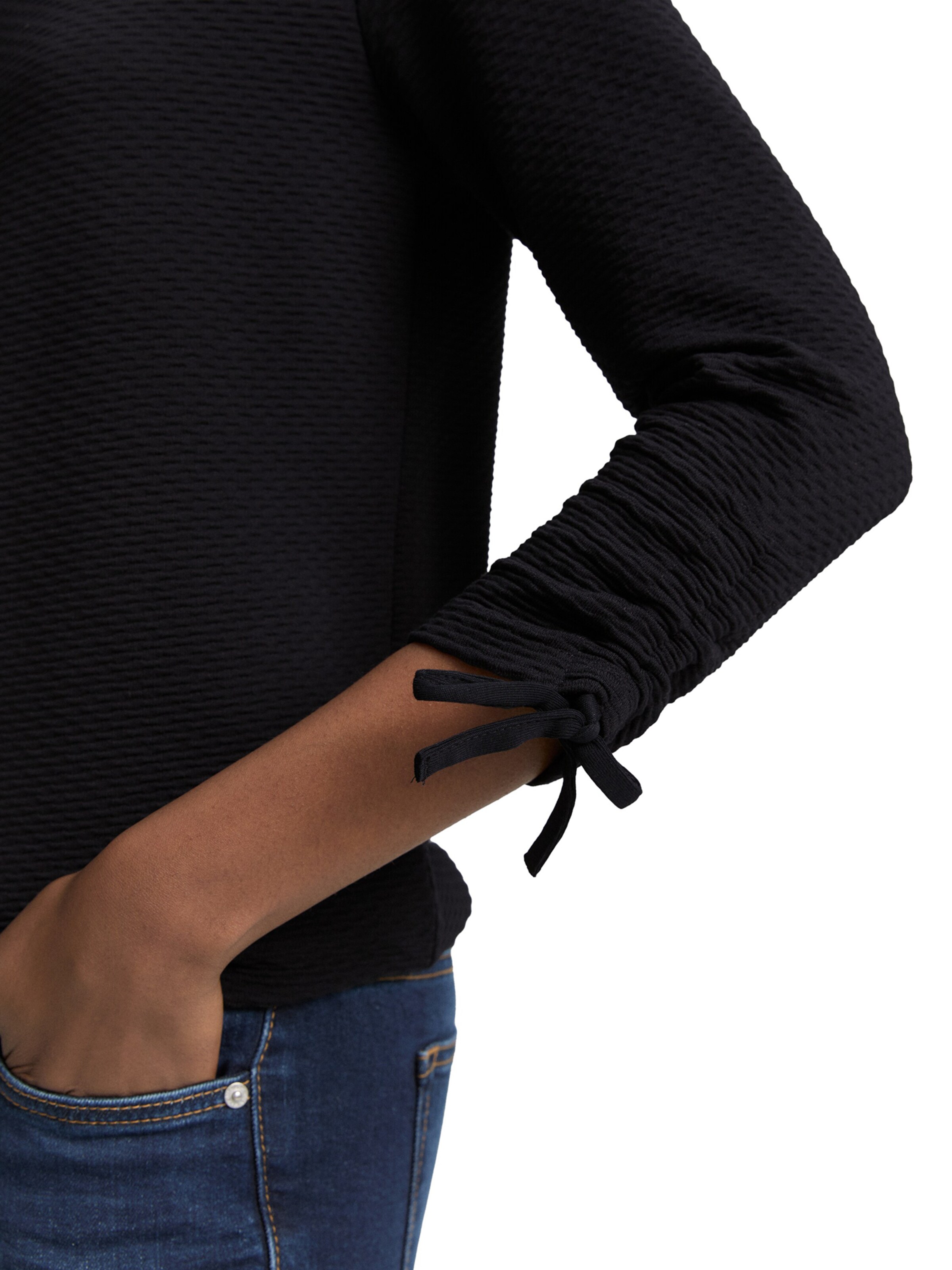 TOM TAILOR DENIM Sweatshirt in Black