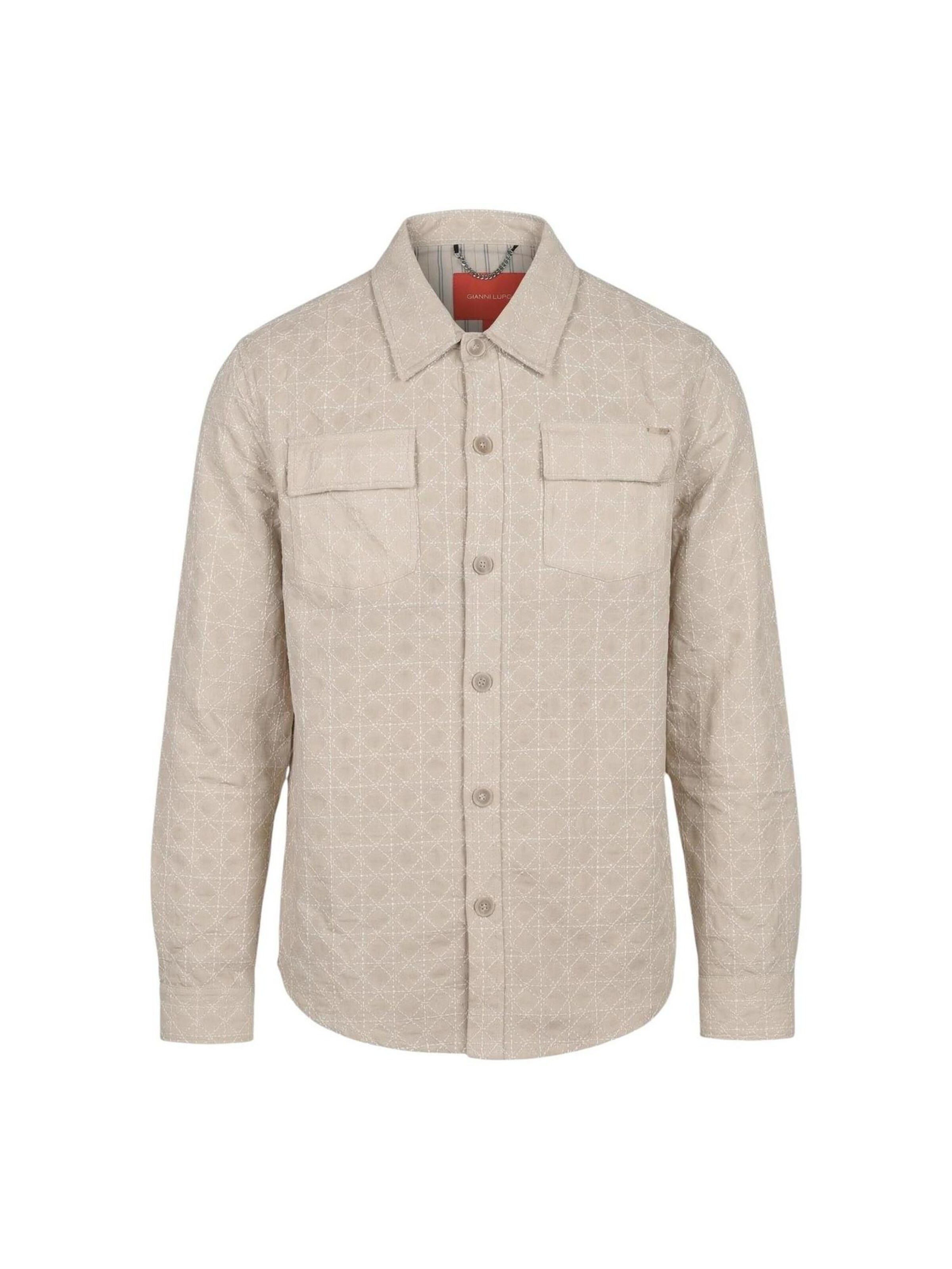 Gianni Lupo - Ajuste regular Camisa 'GL1013TB' en beige: frente