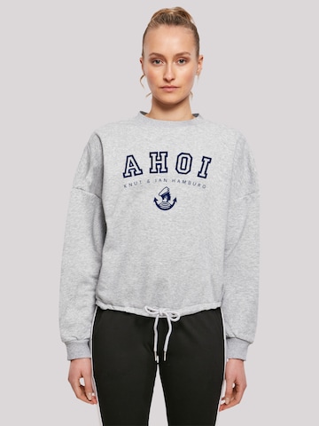 F4NT4STIC Sweatshirt 'Ahoi Knut & Jan Hamburg' in Grey: front