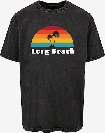 Merchcode Shirt 'Long Beach' in Grijs: voorkant