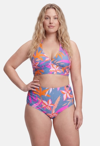 BECO the world of aquasports Bikini top 'Tropical Flowers' in Blue: front
