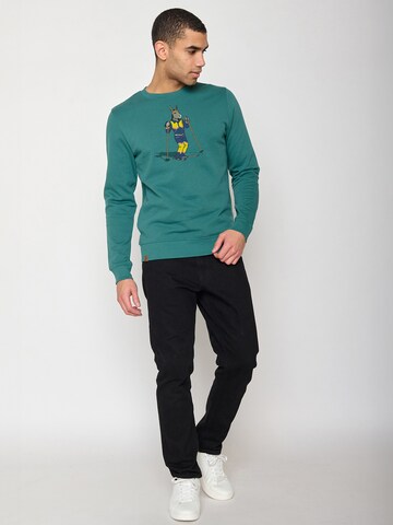 GREENBOMB Sweatshirt 'Animal Donkey Ski' in Green