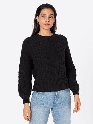 ICHI Sweater 'POLITE' in Black: front