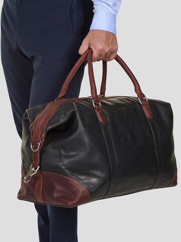Howard London Weekendtaske 'Weekend Bag Cooper Black / Brown' i sort: forside