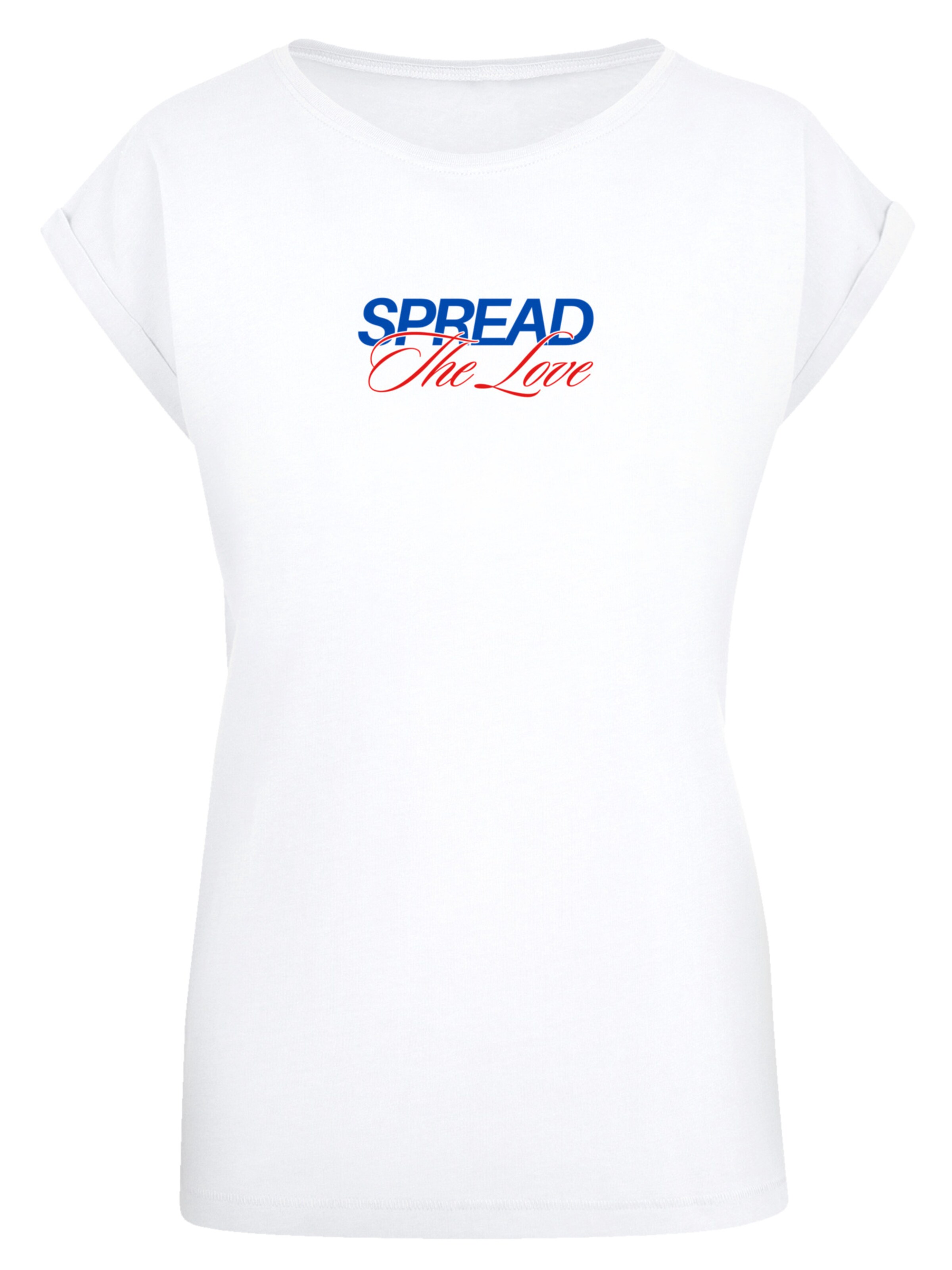 F4NT4STIC T-Shirt 'Spread The Love Valentinstag' in Weiß: Vorderseite