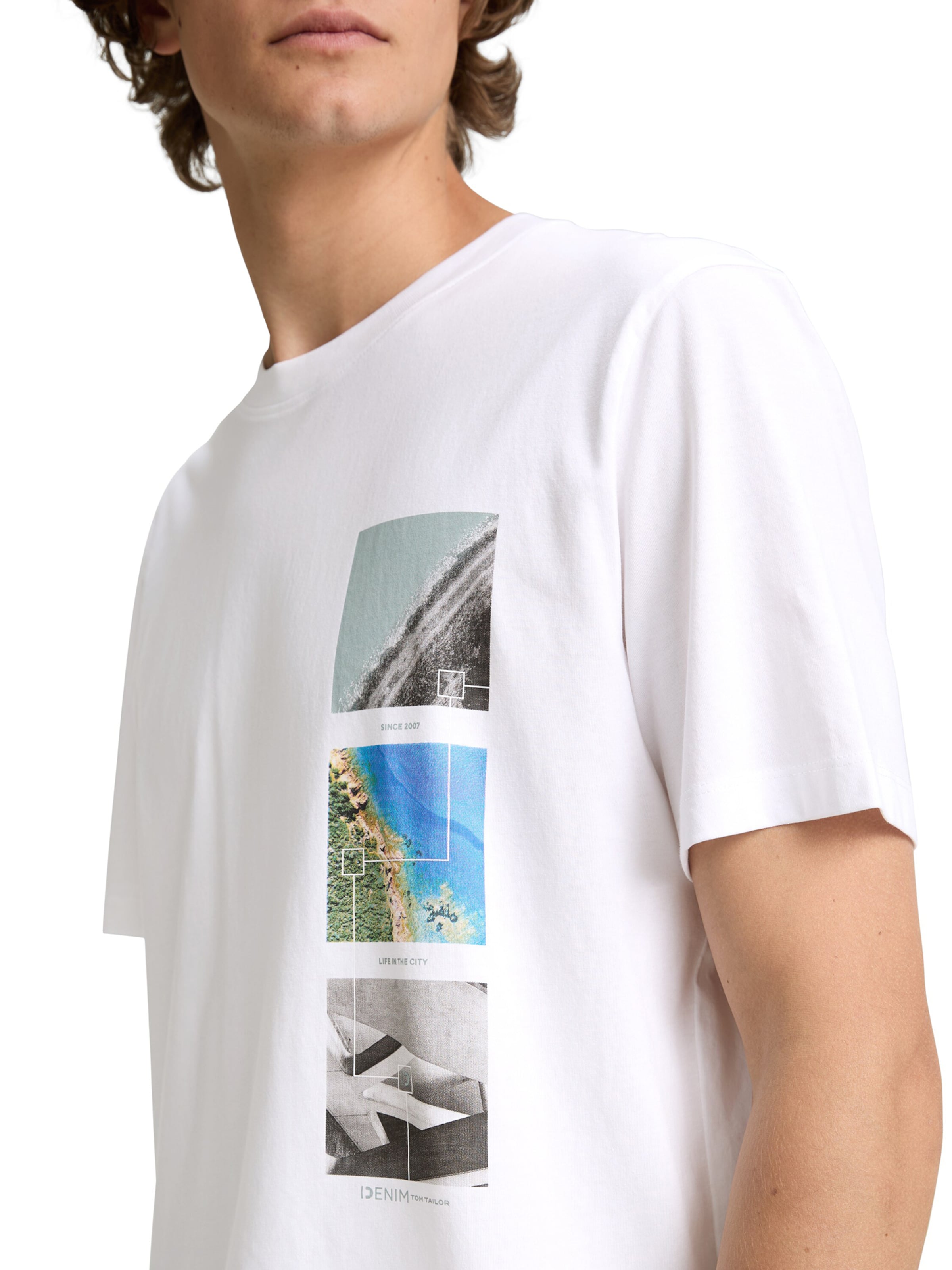 Tricou de la TOM TAILOR DENIM pe alb