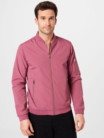 JACK & JONES Regular fit Φθινοπωρινό και ανοιξιάτικο μπουφάν σε ροζ: μπροστά