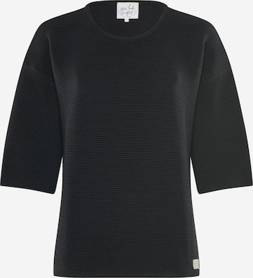 YOU LOOK PERFECT Sweater 'PULLOVER FAY - Halbarm Pullover in Strukturstrick' in Black: front