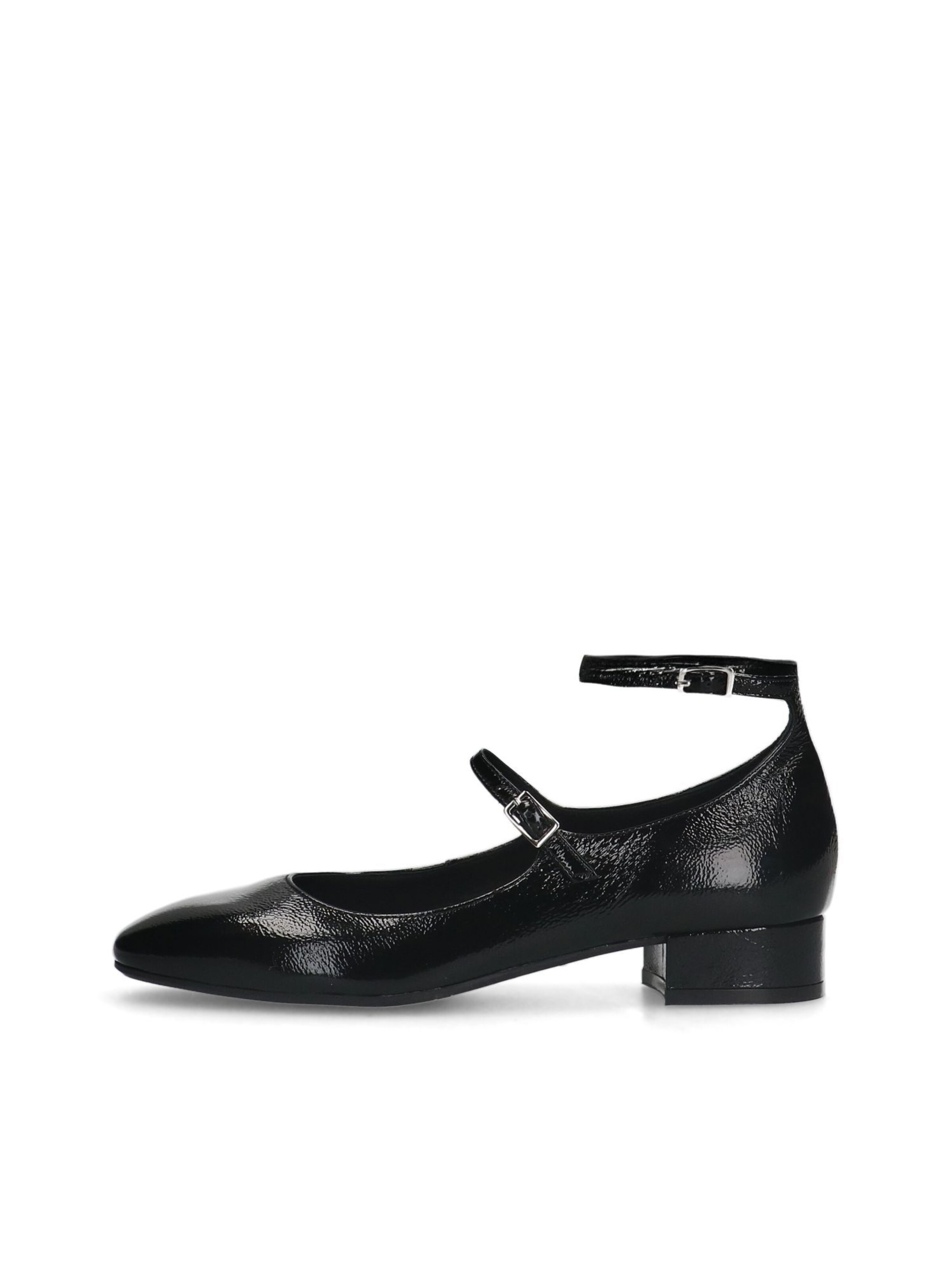 MANFIELD Ballet Flats with Strap in Black